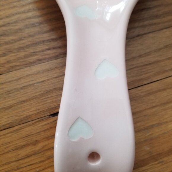 Ceramic Spoon Rest Pink White Hearts - Picture 3 of 8